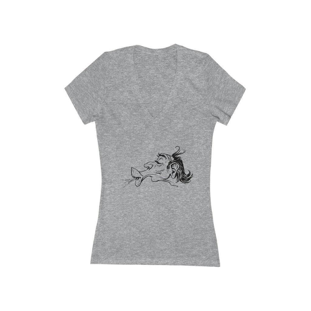 Big Lips - Women's Jersey Short Sleeve V-Neck Tee