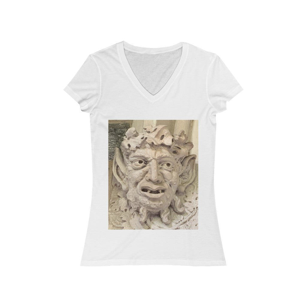 Face 2 - Women's Jersey Short Sleeve V-Neck Tee