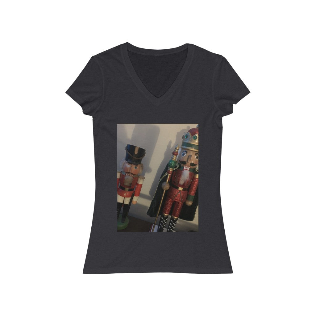 Nutcrackers, passing of the torch from battled warrior - Women's Jersey Short Sleeve V-Neck Tee