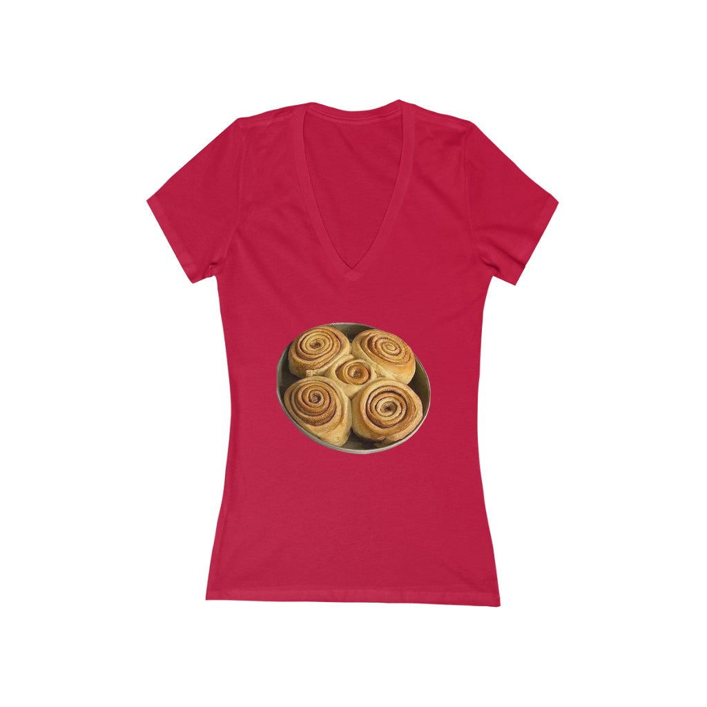 Cinnamon Buns - Women's Jersey Short Sleeve V-Neck Tee
