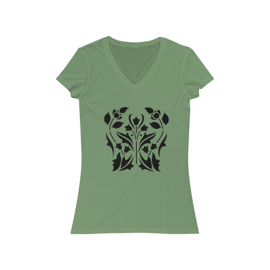 Flower 2 - Women's Jersey Short Sleeve V-Neck Tee
