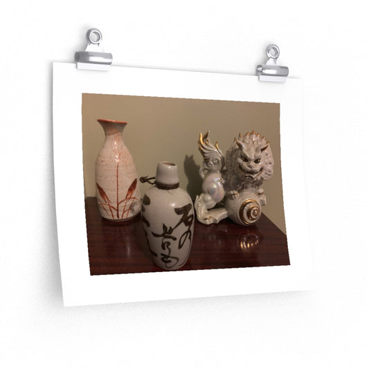 Asian Lion & Tokkuri - Premium Matte poster