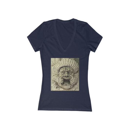 Face 1 - Women's Jersey Short Sleeve V-Neck Tee