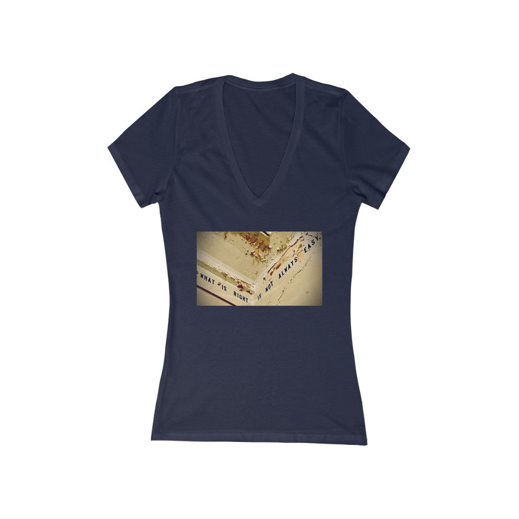 Not Always Easy - Women's Jersey Short Sleeve V-Neck Tee