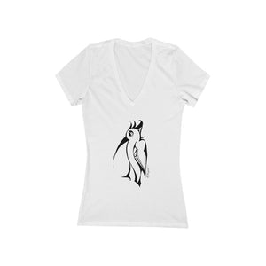 "Bird" - Women's Jersey Short Sleeve Deep V-Neck Tee