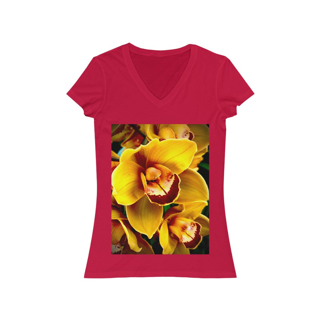 Orchid 8 - Women's Jersey Short Sleeve V-Neck Tee