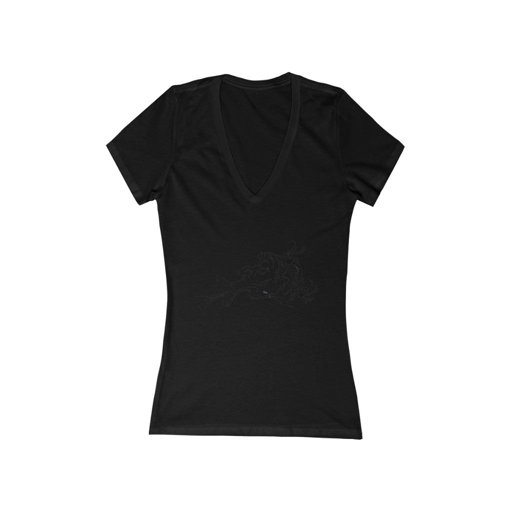 Big Lips - Women's Jersey Short Sleeve V-Neck Tee