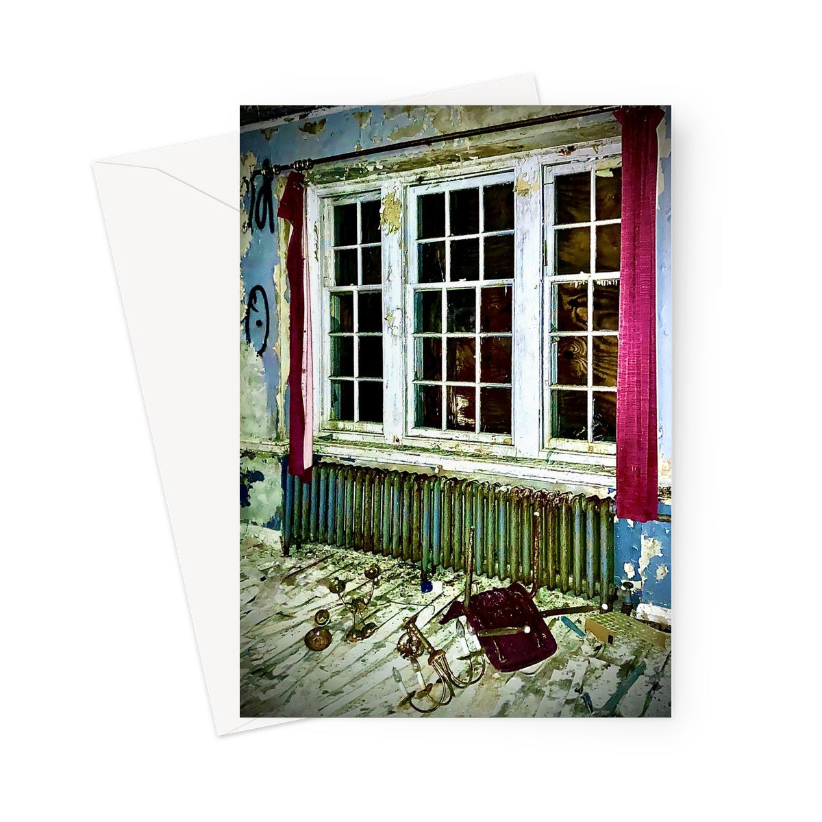 Curtains Greeting Card