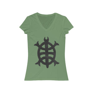 Turtle - Women's Jersey Short Sleeve V-Neck Tee