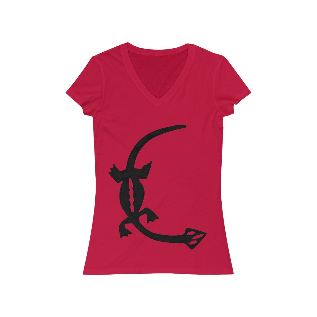 Dinosaur - Women's Jersey Short Sleeve V-Neck Tee