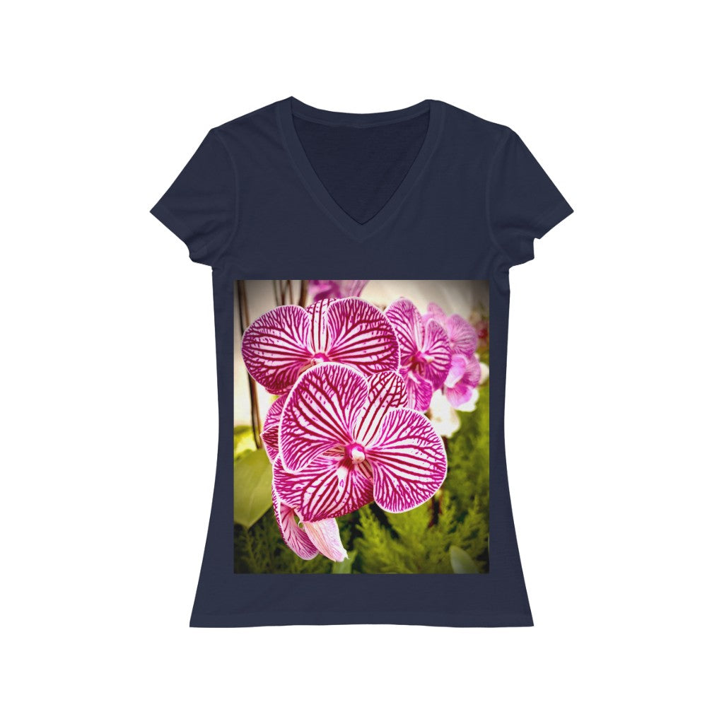 Orchid 6 - Women's Jersey Short Sleeve V-Neck Tee
