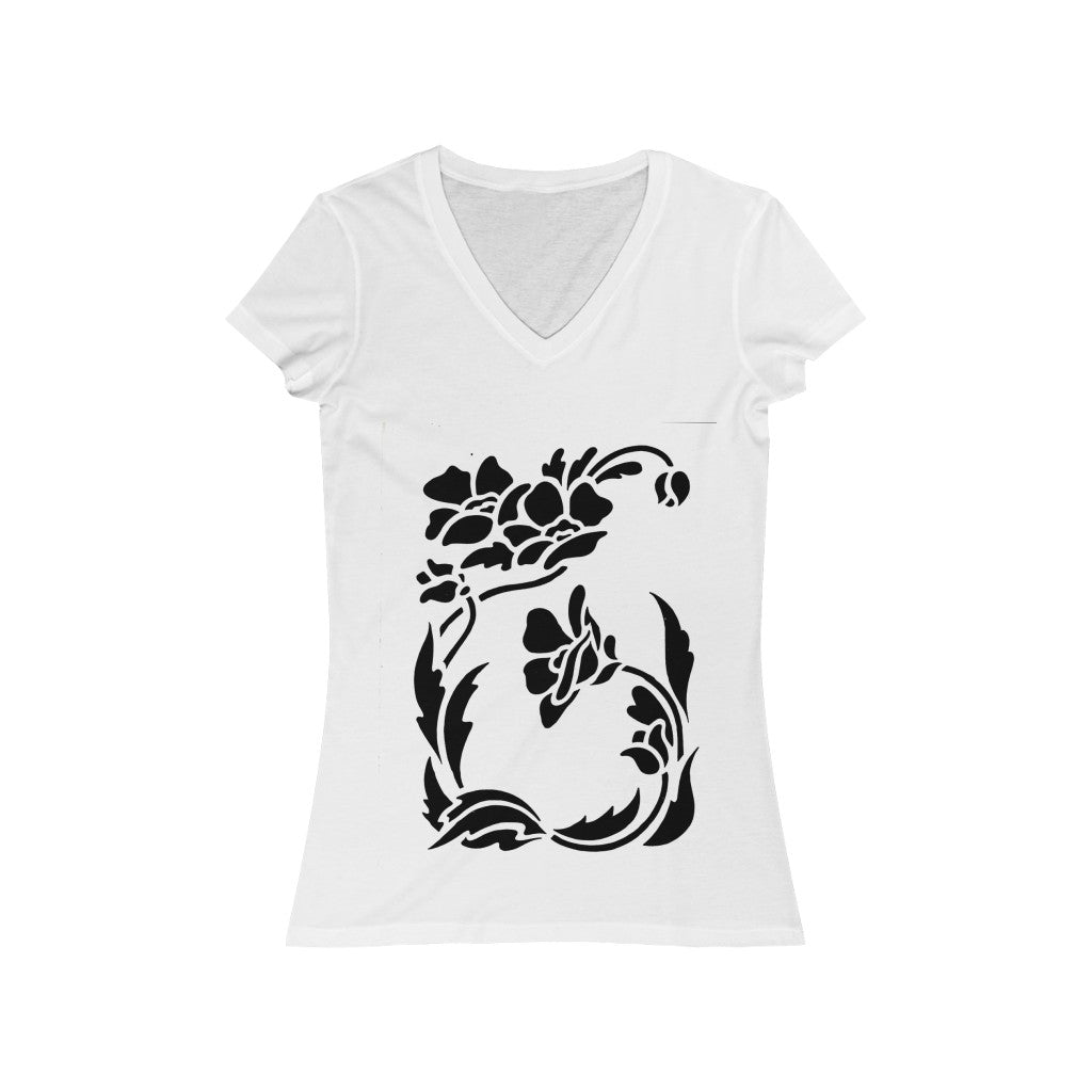 Flower 5 - Women's Jersey Short Sleeve V-Neck Tee