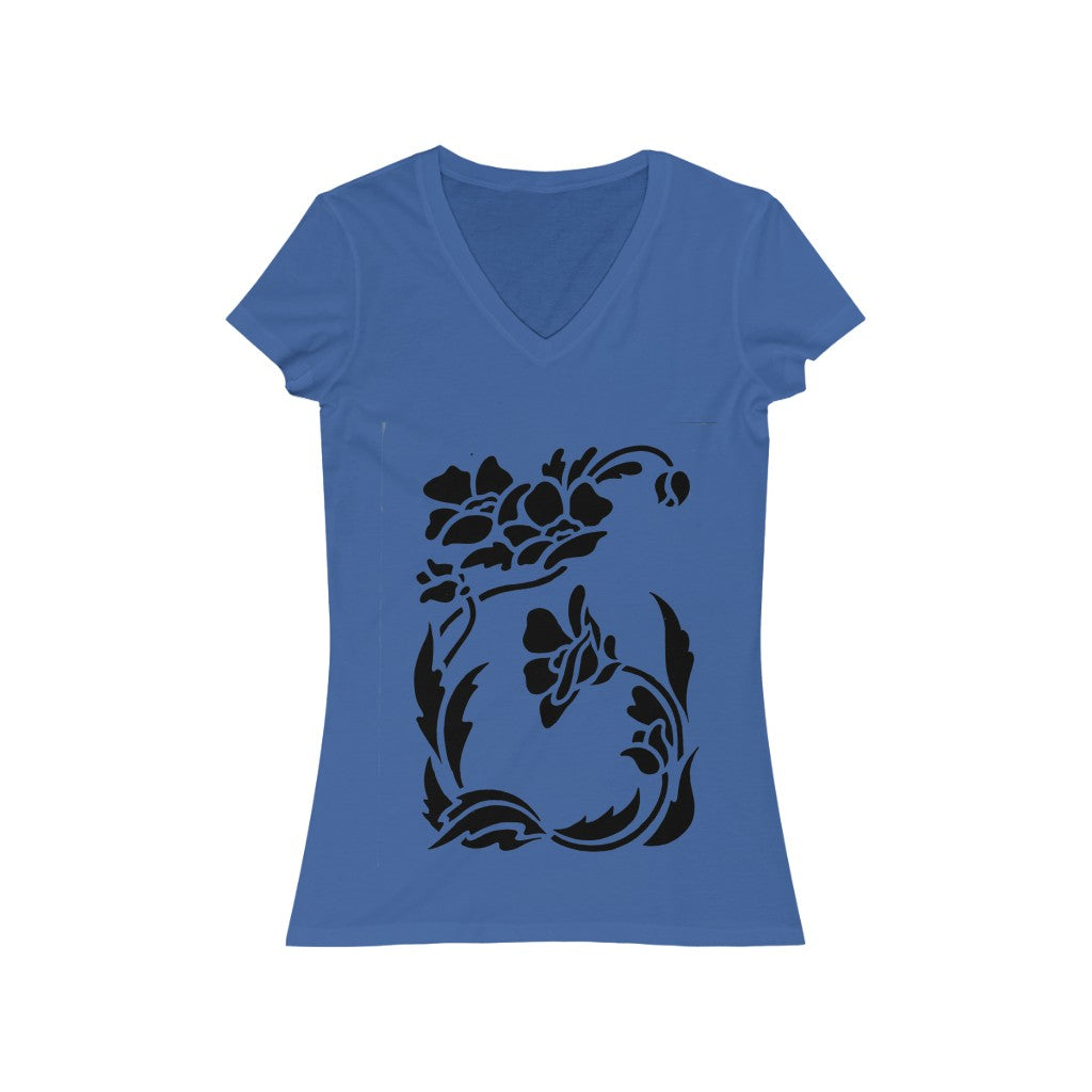 Flower 5 - Women's Jersey Short Sleeve V-Neck Tee