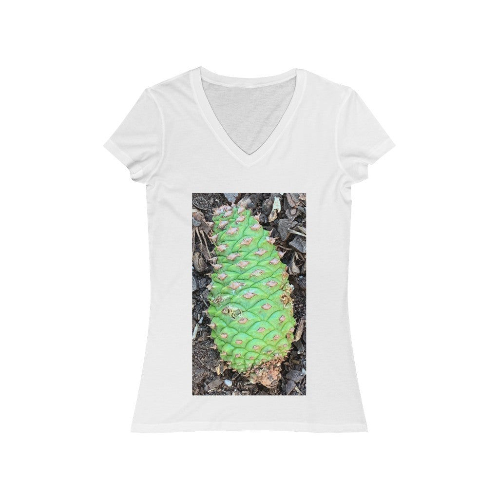Green Pinecone - Women's Jersey Short Sleeve V-Neck Tee