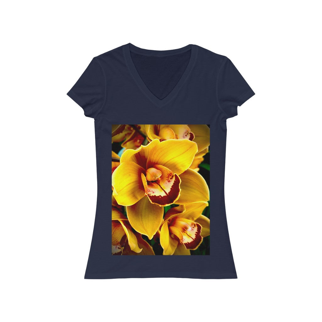 Orchid 8 - Women's Jersey Short Sleeve V-Neck Tee