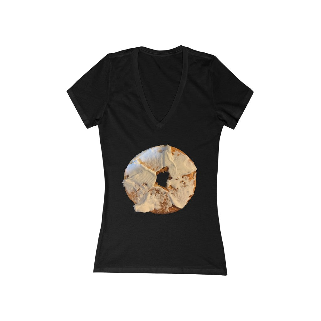 Bagel & Cream Cheese - Women's Jersey Short Sleeve V-Neck Tee
